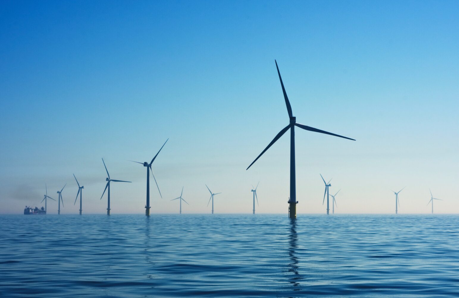 Wind farms on the ocean
